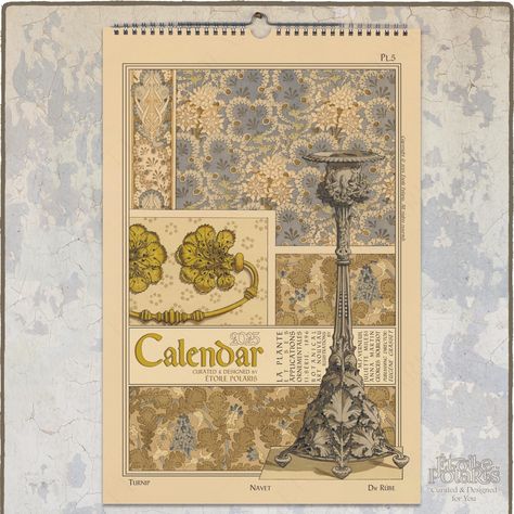 2025 Botanical Calendar -IV- Art Nouveau Plant Illustrations by M.P. Verneuil & more... 1896, Floral Monthly Wall Planner- A3, Tabloid Size 2025 Wall Calendar, Botanical Calendar, Plant Illustrations, Cool Calendars, Victorian Wall, Wall Planner, Wall Calendars, Plant Illustration, Tallinn