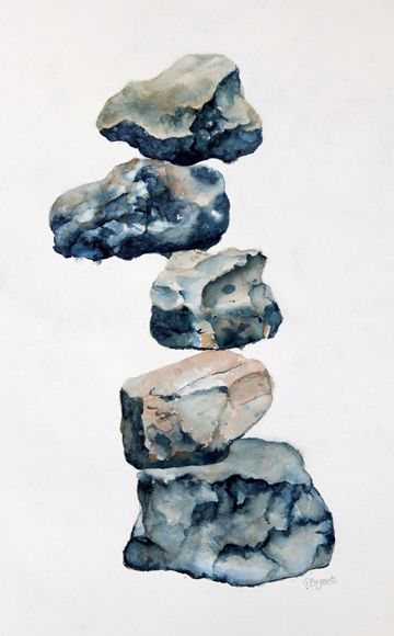 Rock On, watercolor, 18"x24" Watercolor Study, Drawing Rocks, Watercolor Tips, Watercolor Lessons, Watercolour Inspiration, Vintage Watercolor, Watercolor Projects, Watercolor Painting Techniques, Paint Rock