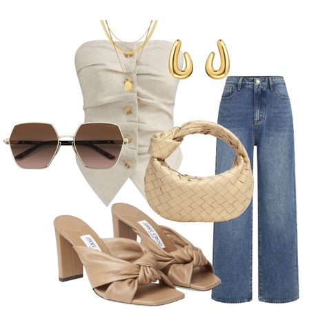 Effortless Elegance in Neutrals with a Touch of Golden #ootd #ootdfashion #virtualstylist #virtualstyling #fashionlover #everydayoutfit #fashioninspo #fashioninspiration #cider #bootegavenetta #prada #jimmychoo Summer Clothes Classy, Casual Elegance Outfits, Color Families, Neutral Outfit Ideas, Meeting Outfit, Casual Elegant Style, Casual Ootd, Kardashian Outfit, Outfit Inspo Casual