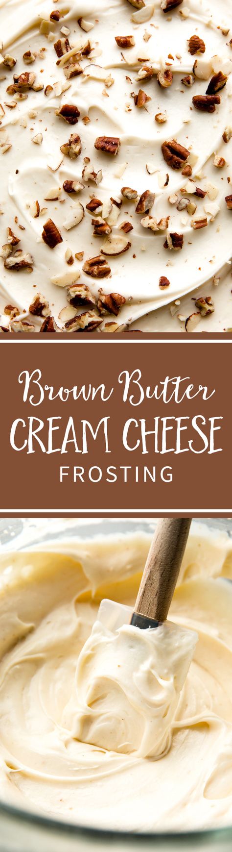 Brown butter cream cheese frosting!! It's so easy to make and incredibly delicious! Recipe on sallysbakingaddiction.com Browning Butter, Brown Butter Cream Cheese Frosting, Brown Butter Cream Cheese, Brown Butter Frosting, Butter Cream Cheese Frosting, Moist Carrot Cakes, Homemade Dessert, Carrot Cake Cupcakes, Cream Cheese Frosting Recipe