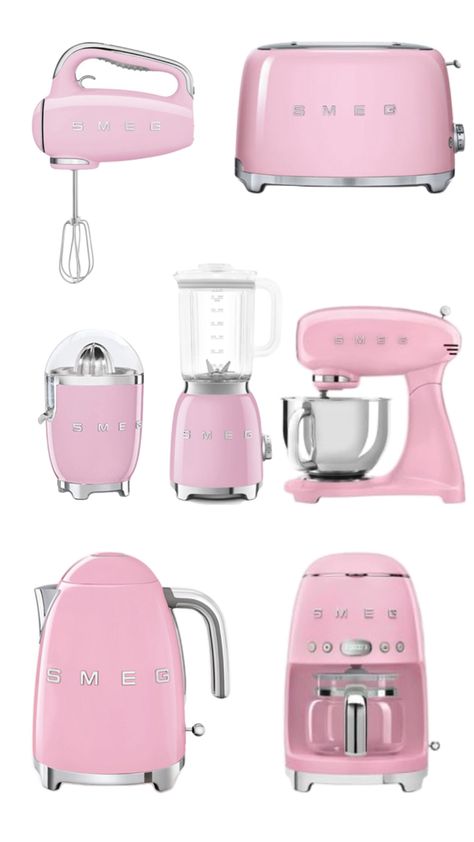 smeg pink Pink Smeg, Dream House Rooms, Kitchen Dinning, Pink Kitchen, Nyc Apartment, Dream Spaces, Kitchen Colors, House Inspiration, House Rooms