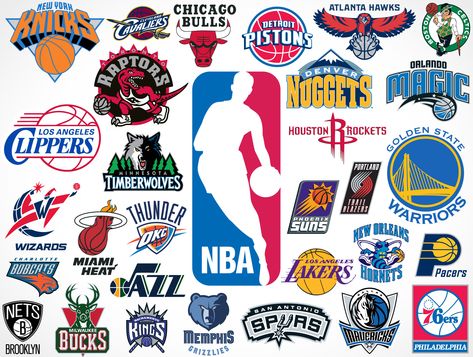 basquetbol | NBA Team Vector Logos • Market Your PSD Mockups for logos Nba Logos, Nfl Football Logos, Nba Basketball Teams, Basketball Decorations, Logo Quiz, Nba Live, Nba Logo, Nba Legends, Sports Logos