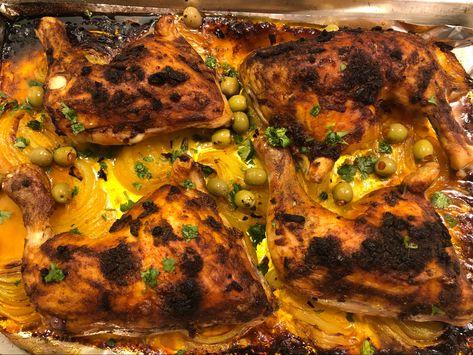 Day 18: Moroccan Sheet Pan Chicken Colorful Dinner, Sheet Pan Chicken, Pan Chicken, 31 Days, My Father, Whole 30, Chicken Thighs, Tandoori Chicken, Sheet Pan