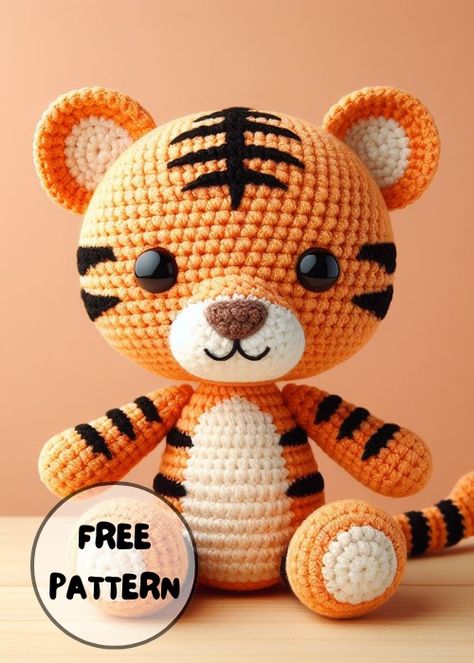 Free Crochet Baby Tiger Amigurumi Pattern Chunky Yarn Crochet Pattern, Crochet Blanket Diy, Crochet Animals Free Patterns, Baby Tiger, Crochet Animal Patterns, Crochet Diy, Shawl Crochet Pattern, Amigurumi Free, Amigurumi Free Pattern