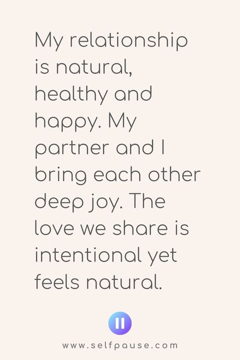 Enjoy this list of the top happy relationship affirmations to help you improve your relationships with others. Visit Selfpause for more affirmations. #positiveaffirmations #happyrelationship #relationshipaffirmations #relationshipquote Relationship Vision Board, Relationship Affirmations, Happy Relationship, Healing Affirmations, My Relationship, Vision Board Affirmations, Daily Positive Affirmations, Finding Your Soulmate, Morning Affirmations