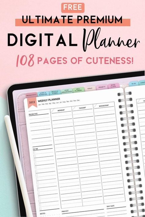 See the very best digital planners for 2023 and the features that you need to plan everything you do in style. Best of all, they're all free! Ipad Planner Template Free, Planner Template Free, Ipad Planner Template, Daily Planner Pdf, Free Planner Pages, Free Digital Planner, Budget Planner Free, Free Planner Templates, Personal Planners