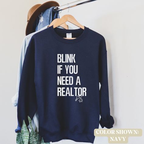 Funny Real Estate Agent sweatshirt, Custom Realtor sweatshirt, Custom realtor tee, Personalized realtor, Brokerage, Cute realtor shirts, Gift for Realtor, Realtor apparel, Realtor Gift Idea, Realtor crewneck, Gift for real estate  This classic unisex heavy blend crewneck sweatshirt is pure comfort. Made from polyester and cotton. This combination helps so that the design comes out looking fresh and beautiful. The collar is ribbed knit, so it retains its shape even after washing. There are no itc Real Estate Agent Wardrobe, Real Estate Shirts Funny, Cute Realtor Outfits, Gift For Real Estate Agent, Real Estate Wardrobe For Women, Realtor Apparel, Realtor Sweatshirt, Realtor Branding Ideas, Realtor Swag