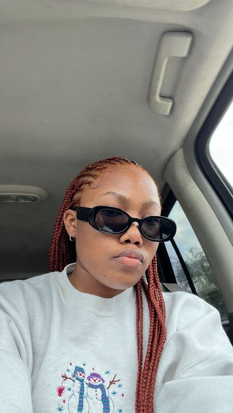 Ginger Fulani Braids With Beads, Copper Fulani Braids, Copper Red Braids, Ginger Fulani Braids, Red Fulani Braids, Red Hair Copper, Braids Ginger, Sunglasses Winter, Long Cornrows