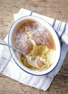 Lemon self-saucing pudding - also known as ‘Lemon surprise pudding’, this… Citron Recept, Self Saucing Pudding, Lemon Pudding, Pudding Cake, Lemon Desserts, Lemon Recipes, Pudding Recipes, Food Cakes, Trifle