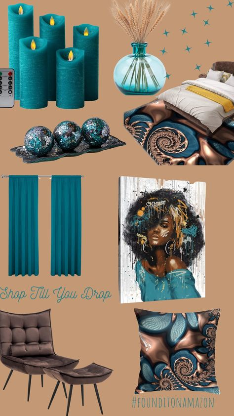 Brown and Turquoise Home Decor Ideas Turquoise, Grey Gold Bedroom Ideas, Bedroom Ideas Teal And Gold, Black White Turquoise Living Room, Turquoise And Gold Living Room Decor, Kitchen Decor Colors Scheme, Chocolate And Teal Bedroom Ideas, Teal Decor Living Room, Turquoise And Black Living Room