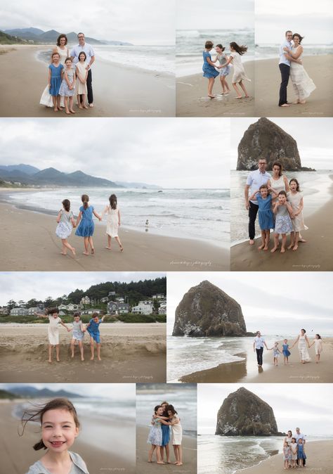 Cannon Beach Family Session, Oregon Coast Photographer, Family Photography by Shannon Hager Photography, Family Beach Photos Pnw Family Photos, Cannon Beach Family Photos, Oregon Coast Family Photos, Haystack Rock, Rock Family, Family Beach Pictures, Beach Family Photos, Beach Family, Cannon Beach