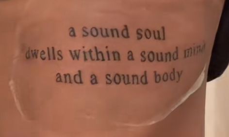 A Sound Mind In A Sound Body Tattoo, Despite Everything Its Still You Tattoo, Simple Soul Eater Tattoos, Soul Eater Panel Tattoo, Soul Eater Inspired Tattoos, A Sound Soul Dwells Tattoo, Soul Eater Tattoo, Soul Eater Quote Tattoo, Soul Eater Quotes