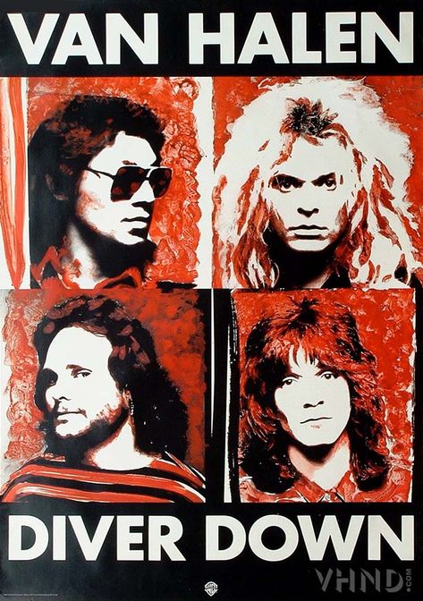 Van Halen - Diver Down Van Halen Concert, Alex Van Halen, Diver Down, Sammy Hagar, Rock Poster Art, Rock Band Logos, David Lee Roth, Rock Band Posters, Vintage Music Posters