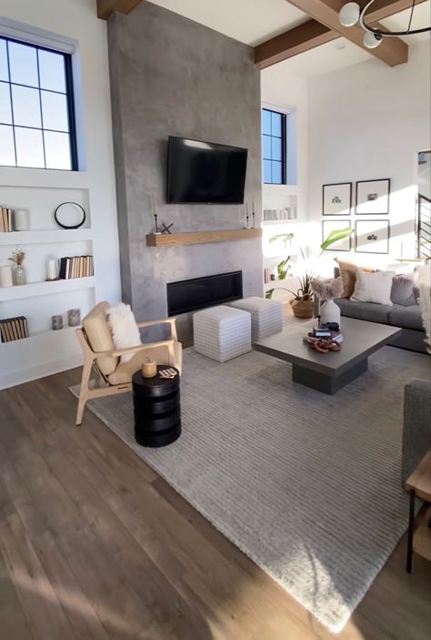 Living Room With Tan Couch And Dark Gray Rug, Beige Couch Grey Floor, Tan Couch Grey Floor, Tan Sofa Grey Carpet, Grey Walls Tan Couch, Light Grey Furniture, Beige Floor, Couches Living, Grey Couch