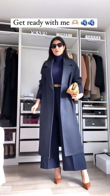 Blue Purse Outfit, Navy Coat Outfit, Navy Blue Pants Outfit, Navy Pants Outfit, Blue Pants Outfit, Navy Blue Purse, Grad Outfits, Purse Outfit, Navy Blue Coat