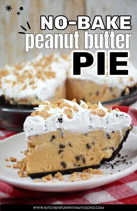 Do you have a sweet tooth? This no-bake peanut butter pie is the perfect dessert for any occasion. It’s easy to make, and it only takes a few ingredients! The pie is then made even more decadent with toffee chips on top. No Bake Peanut Butter Pie, Easy Peanut Butter Pie, Chocolate Chip Pie, Toffee Chips, Peanut Butter Fudge Easy, No Bake Peanut Butter, Easy Gluten Free Desserts, Sweet Potato Recipes Casserole, Chocolate Crust