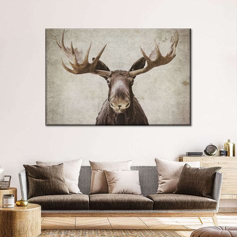 Moose Artwork, Moose Wall Art, Multi Panel Art, Cabin Art, Room Walls, Forest Wall Art, Multi Panel Canvas, Unique Spaces, Photography Wall Art