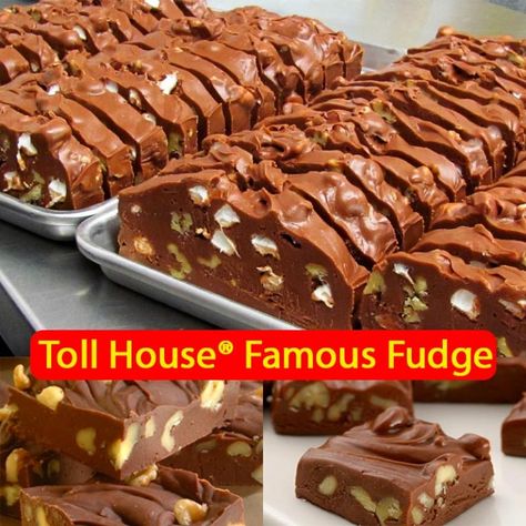 The Toll House Famous Fudge Recipe Nestle Toll House Fudge Recipe, Carnation Milk Fudge Recipe, Nestle Fudge Recipe, Toll House Fudge Recipe, Toll House Famous Fudge, Walnut Fudge Recipe, Famous Fudge, Homemade Fudge Recipes, Walnut Fudge