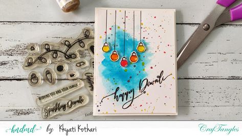 Diwali Watercolor, Diwali Card Making, Diwali Cards, Diwali Poster, Diwali Greeting Cards, Watercolor Beginner, Diwali Greetings, Watercolor Card, Diy Watercolor Painting