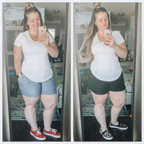 Shorts for Thick Thighs: My 2019 Quest | The omg Life Shorts For Thick Thighs, Thick Thigh Outfits, Thick Hips, Thigh Fat, Old Navy Jeans, American Eagle Jeans, Nice Shorts, Small Waist, Lower Body