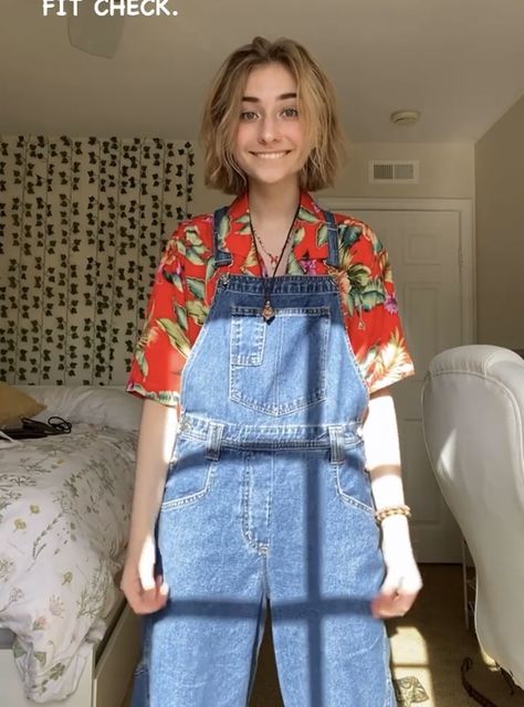 80s Overalls Outfit, 80s Overalls, Overalls Outfit, Dungarees, Hawaiian Shirt, Overalls, Outfit Ideas, Outfit Inspo, Quick Saves