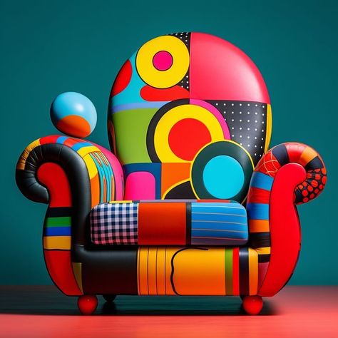 Eclectic Sculpture, Quirky Room, Funky Living Room, Maximalist Room, Eclectic Room, Funky Room, Bold Living Room, Funky Living Rooms, Weird Furniture