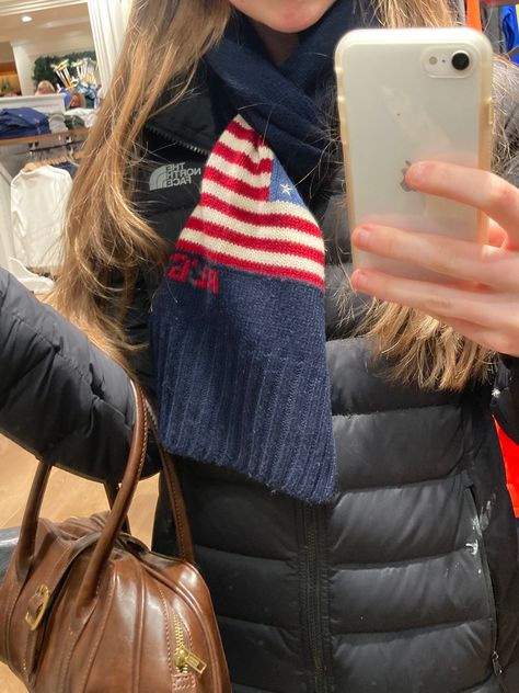 Ralph Lauren Scarf, Ralph Lauren Scarves, Scarf Outfit, Knit Scarf, American Flag, Beautiful Outfits, Polo Ralph Lauren, Ralph Lauren, Fashion Inspo