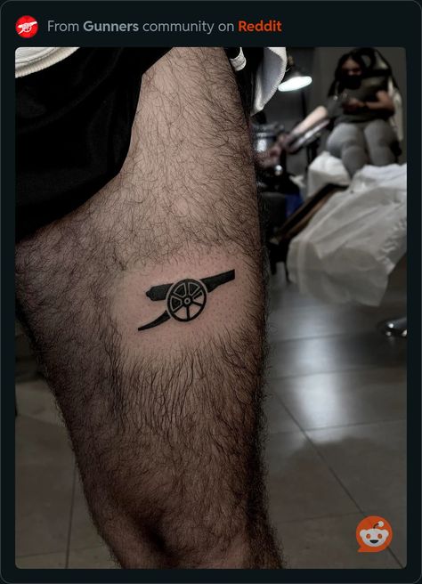 Cannon Tattoo, Arsenal Cannon, Arsenal Tattoo, Soccer Tattoos, Football Tattoo, Names Tattoos For Men, New Tattoo Designs, Tattoo Inspiration Men, Stomach Tattoos