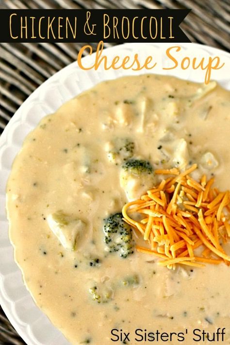 Chicken Broccoli Cheese, Cheese Soup Recipes, Six Sisters Stuff, Chicken And Broccoli, Broccoli Soup, Broccoli Cheese Soup, Broccoli Cheese, Savory Soups, Cheese Soup