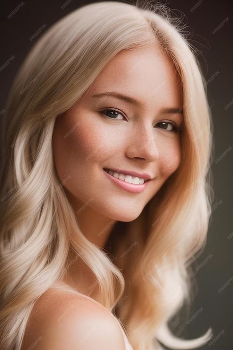 A blonde woman with freckles and freckles smiles at the camera. | Premium AI-generated image Woman With Freckles, Women With Freckles, Beautiful Freckles, Blonde Woman, Blonde Women, Graphic Resources, Blonde, Drawings