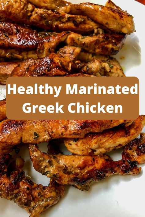 This healthy marinated chicken features Greek seasonings for authentic flavor and cooks up in about 10 minutes. Use all week in your wraps and salads! Healthy Marinated Chicken, Greek Chicken Tenders, Chicken Greek, Mediterranean Recipes Healthy, Marinate Chicken, Marinated Chicken Recipes, Mediterranean Diet Recipes Dinners, Greek Chicken Recipes, Easy Mediterranean Diet Recipes