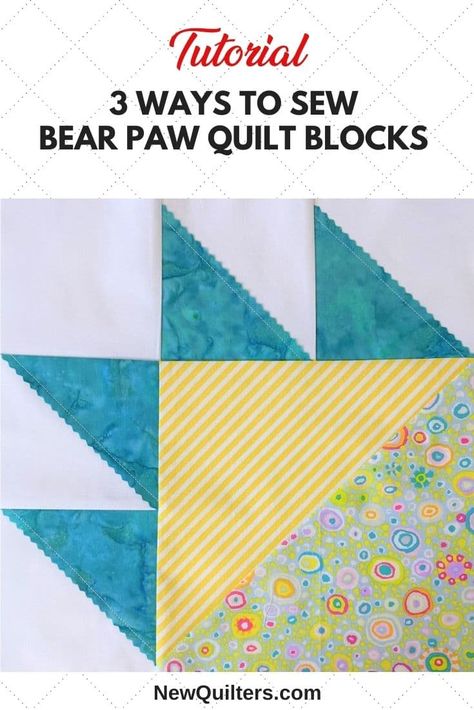 Bear Paw Block Pattern, Scrappy Bear Paw Quilt, Bears Paw Quilt Block, Yellowstone Quilt, Bear Claw Quilt, Bear Paw Quilt Block, Bear Paw Quilt, Triangle Quilts, Log Cabin Quilt Blocks