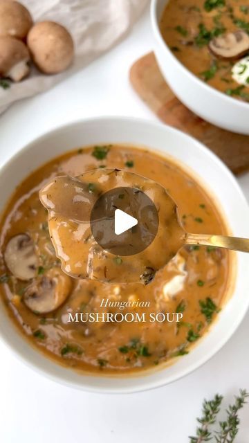 Magda Gonczaruk on Instagram: "Hungarian Mushroom Soup is one the best soups of all time! It’s rich, creamy, delicious and also very easy to make 🥰 Recipe on my website (visit the link in my bio or comment RECIPE PLEASE and I’ll send it your way)

Follow @goodfooddiscoveries for more! 🫶
.
.
#mushroomsoup #hungarianmushroomsoup #souprecipe #mushroomrecipes #easymeals #goodfooddiscoveries" Hungarian Mushroom, Best Soups, Hungarian Mushroom Soup, Dash Diet Recipes, Instagram Recipes, Homemade Soup Recipe, Salad Sauce, Homemade Soup, Easy Lunches