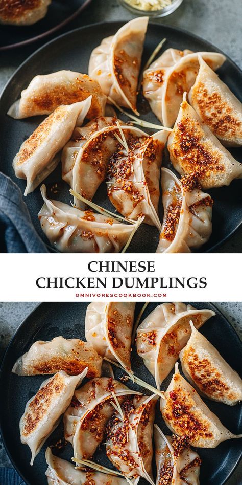 Chinese Chicken Dumplings, Cantonese Recipes, Dumplings Recipe Chinese, Asian Dumplings, Beef Dumplings, Chicken Dumplings Recipe, Vegan Dumplings, Dim Sum Recipes, Asian Meals