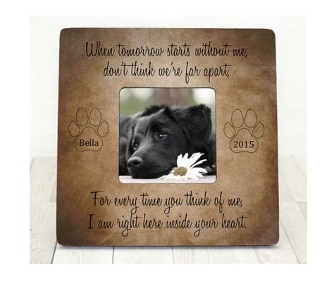 Personalised Pet Loss Photo Frame Pet Memorial Frames, Dog Frames, Forever In Our Hearts, Pet Sympathy Gifts, Personalized Picture Frames, Tarpon Springs, Personalized Pet Memorial, Rustic Wood Frame, Pet Sympathy