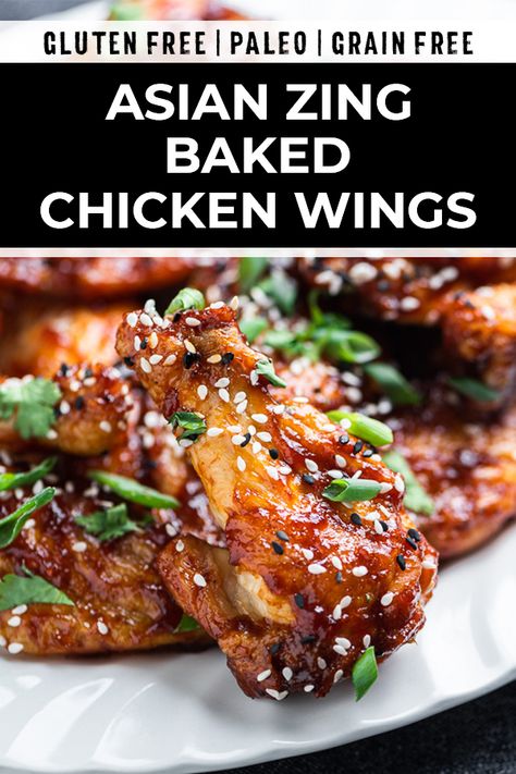 Sticky Chinese Chicken, Baked Chicken Wing, Gluten Free Wings, Gluten Free Chicken Wings, Chicken Wings In The Oven, Chinese Chicken Wings, Asian Chicken Wings, Chicken Wing Recipe, Crispy Baked Chicken Wings