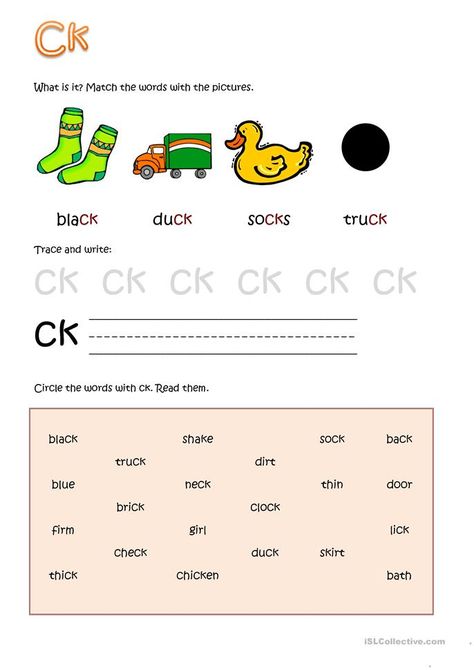 Ck Worksheets, Alphabet Recognition Activities, Learn To Read English, Jolly Phonics Activities, Phonics Blends, Blends Worksheets, Word Family Worksheets, Alphabet Recognition, Free Kindergarten Worksheets