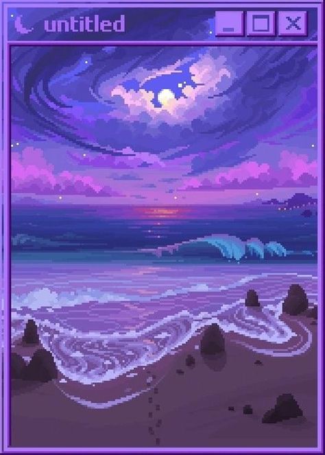 The Ocean, At Night, The Sky, Pixel Art, On Twitter, Stars, Twitter, Art