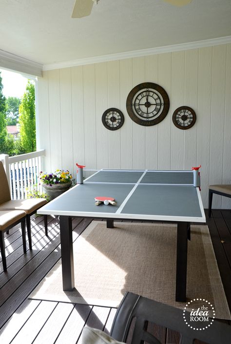 DIY Ping Pong Table (the other side is a chalkboard) Ping Pong Table Top, Japanese Cookbook, Japanese Buddha, Vegan Japanese, Outdoor Party Games, Photography Blogs, Ping Pong Tables, Diy Outdoor Table, Outdoor Table Tops