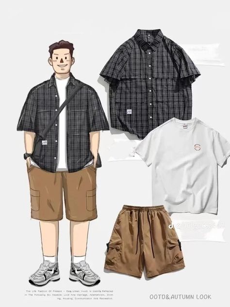 Clothes aesthetic man Urban Casual Style Dress Casual Outfits Men, Male Outfits Plus Size, Plus Masc Fashion, Plus Size Male Summer Outfits, Outfit Cowo Gendut, Cool Boy Outfits Aesthetic, Outfit Cowo Gemuk, Big Guy Summer Fashion, Plus Size Guys Fashion