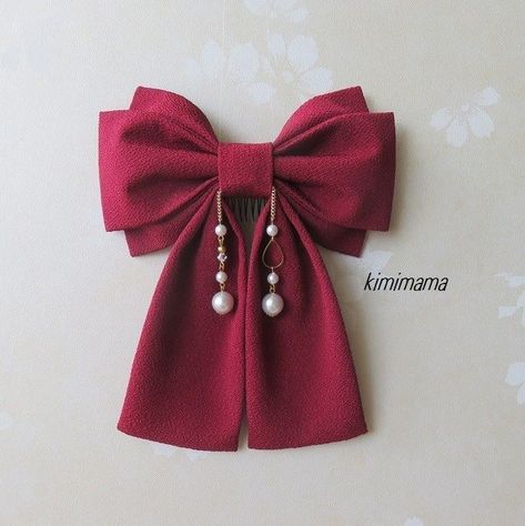 Hair Bows Diy Ribbon, Ribbon Hair Clip, قلادات متدلية, Embroidered Hair Bows, Girls Hair Bows Diy, Diy Hair Scrunchies, Diy Hair Accessories Ribbon, Crochet Bow, Ribbon Crafts Diy