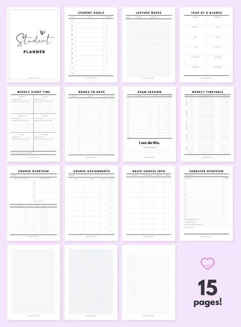 Free Student Planner, Study Planner Printable Free, Exam Planner, Study Planner Printable, Student Planner Printable, School Planner, Academic Planner, College Planner, Organization Printables