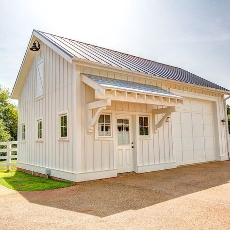 Pin by J Fly on Cottages in 2022 | Farmhouse sheds, Dream house exterior, Modern farmhouse exterior Farmhouse Sheds, Farmhouse Garage, Garage Guest House, Cottage Plans, Shed Ideas, Barn Shop, Garage Exterior, Barn Garage, Scones Recipe