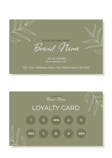 A rustic business and loyalty card template with plants in the outline. Suitable for beauty salons, depilation masters, hair stylists, eyebrow specialists. Vector, Vector, #Ad, #Suitable, #business, #Ad Business Card Beauty Salon, Gift Card Design Ideas, Creative Business Card Inspiration, Beauty Business Cards Salons, Loyalty Cards Ideas, Business Card Beauty, Business Cards Ideas Design, Nail Salon Business Cards, Loyalty Card Design