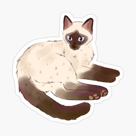 Get my art printed on awesome products. Support me at Redbubble #RBandME: https://www.redbubble.com/i/sticker/Siamese-cat-cute-illustration-by-YaraCuteArt/158669116.EJUG5?asc=u Cat Cute Illustration, Kitten Stickers, Kawaii Fruit, Cat Cute, Kawaii Stickers, Siamese Cats, Cat Illustration, Cat Stickers, Printable Stickers