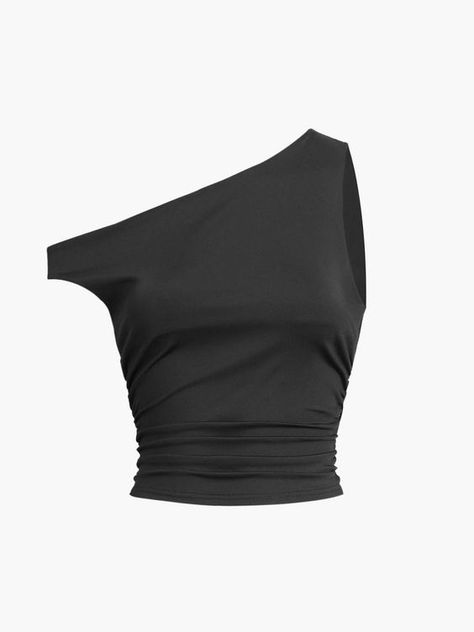 Super. J'adore ! Je recommande. Asymmetrical Top Outfit, Assymetrical Top, Asymmetrical Style, Fit Clothes, Asymmetric Top, Fits Clothes, One Shoulder Top, Short Sleeve Tops, Sleeveless Crop Top