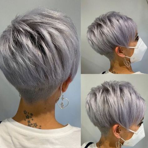 Edgy Short Choppy Gray Pixie Best Short Haircuts For Women, Gray Pixie, Edgy Short Haircuts, Short Silver Hair, Short Hair Trends, Short Haircuts For Women, Short Grey Hair, Blonde Pixie Haircut, Short Choppy Hair