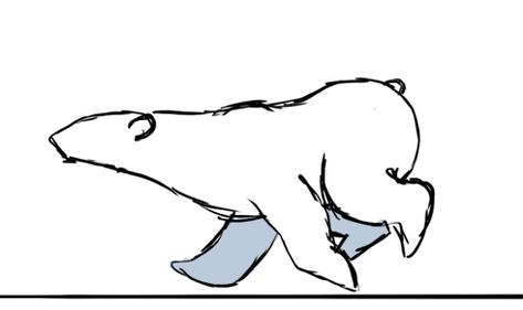 Bear Running Drawing, Polar Bear Fursona, Polar Bear Character Design, Bear Animation, File Gif, Bear Running, Polar Bear Drawing, Running Drawing, Running Bear