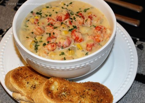 Cajuns love their seafood. This “soup for the Cajun soul” can be made with crab, shrimp, crawfish, all three or in combination with each other.Most everyone use the term Bisque and Chowder interchangeably. However bisque is smooth, chowder is thick and chunky. Traditionally it's pieces of vegetables and seafood. It also usually includes milk, half-half .. Crawfish Corn Potato Soup, Crawfish Chowder, Seafood Extravaganza, Crawfish Dishes, Shrimp Meals, Cajun Recipes Authentic, Crawfish Recipes, Corn Soup Recipes, Hp Sauce