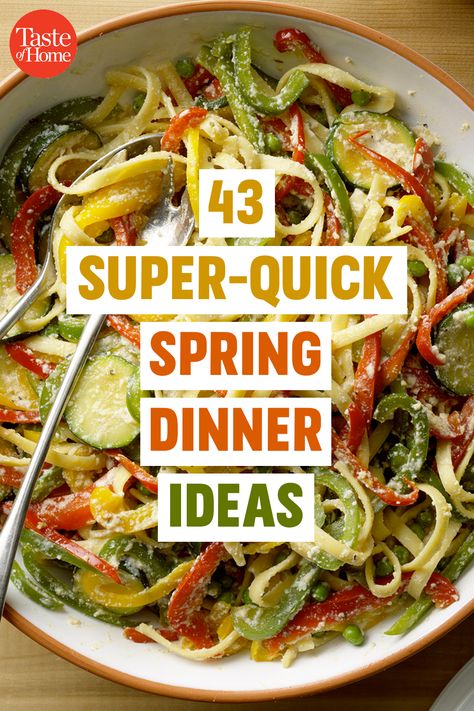 43 Super-Quick Spring Dinner Ideas Quick Spring Dinner, Spring Dinner Recipes, Spring Dinner Ideas, Easy Spring Recipes, Spring Recipes Dinner, Vegetarian Recipes Dinner Healthy, Spring Dishes, Spring Dinner, Summer Dinner